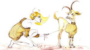 Segni dello Zodiaco: Maglione Capricorno da una serie di caricature di moda, uno per ogni segno dello zodiaco da Neale Osborne